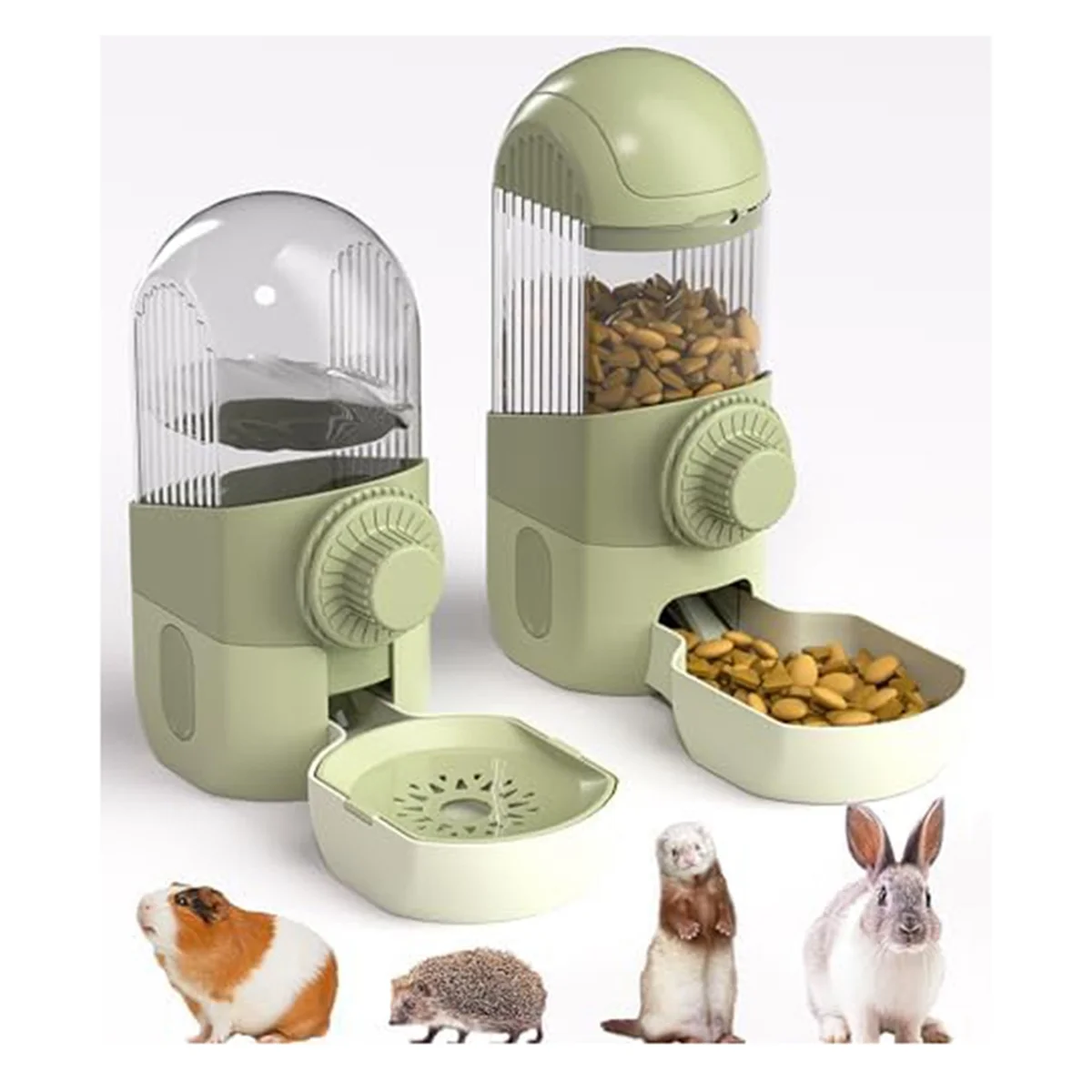 

Hanging Automatic Rabbit Food Drinker and Feeder, Suitable for Chinchillas, Guinea Pigs, Hedgehogs Small Green
