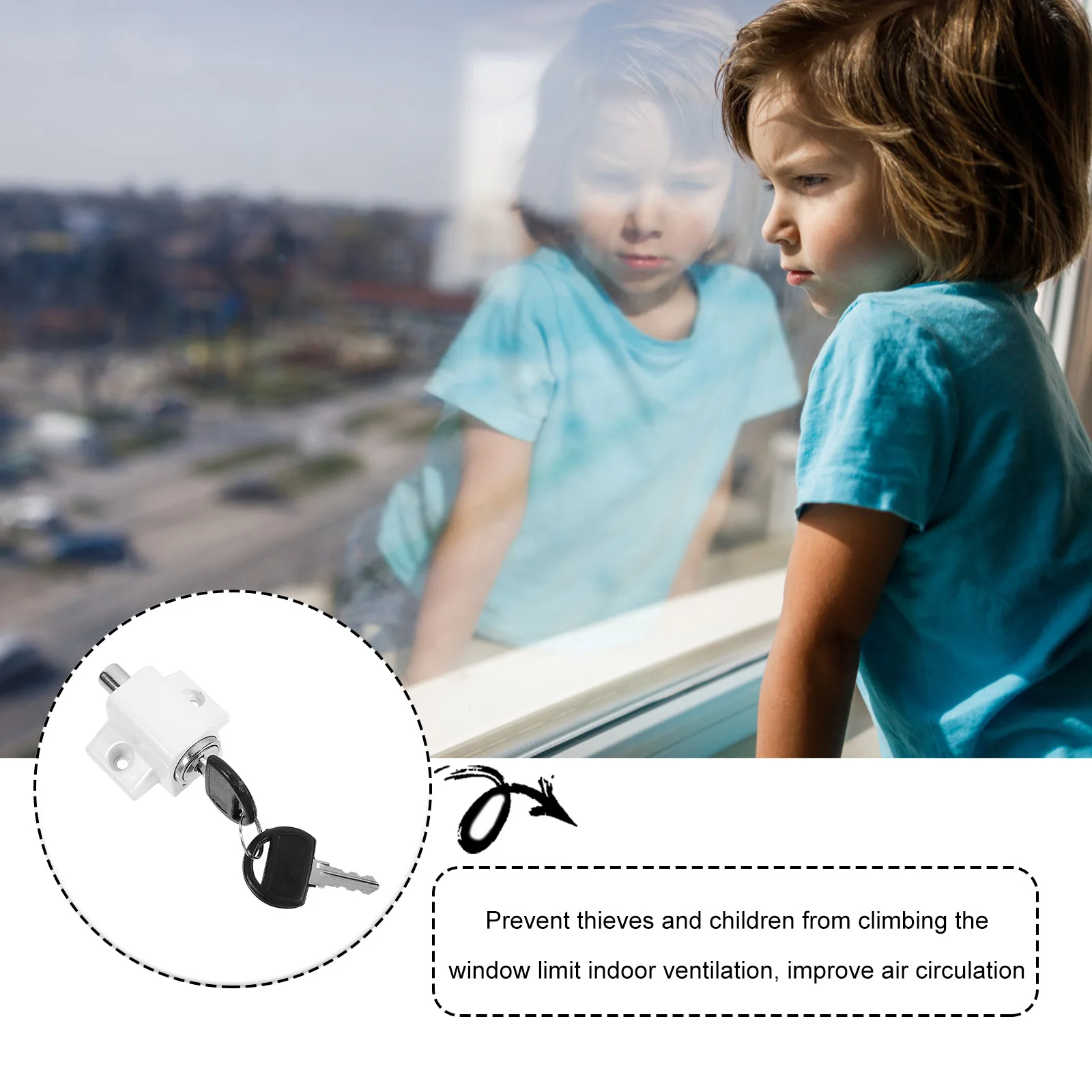 

Zinc Alloy Sliding Window Lock Anti-Theft Safety Stopper Adjustable for Window Door Child Security Ventilation Control