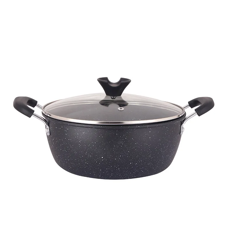 Factory Wholesale Non-Stick Metal Soup Pot Double-Ear Health Stew Household Steamer for Gas Stove Induction Universal Cooker