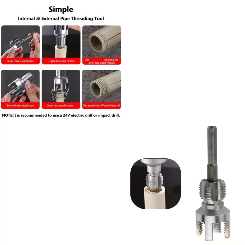 

A2BE Double Size 1/2Inch 3/4In Pipes Threading Tool Carbon Steel Shank Professional Use