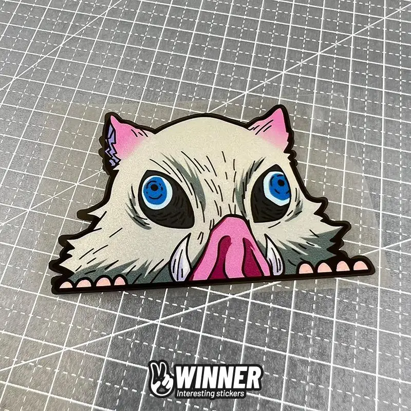 デーモンスレイヤーかわいい車のステッカー PVC バンパーフロントガラス蓋スクレープアクセサリー自動デカールオートバイのラップトップ装飾