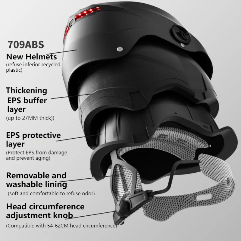 AD Electric Car Helmet Men Summer Sun Protection Led Battery Car Hard Hat Women\'s Four Seasons Universal Motorcycle Half Helmet
