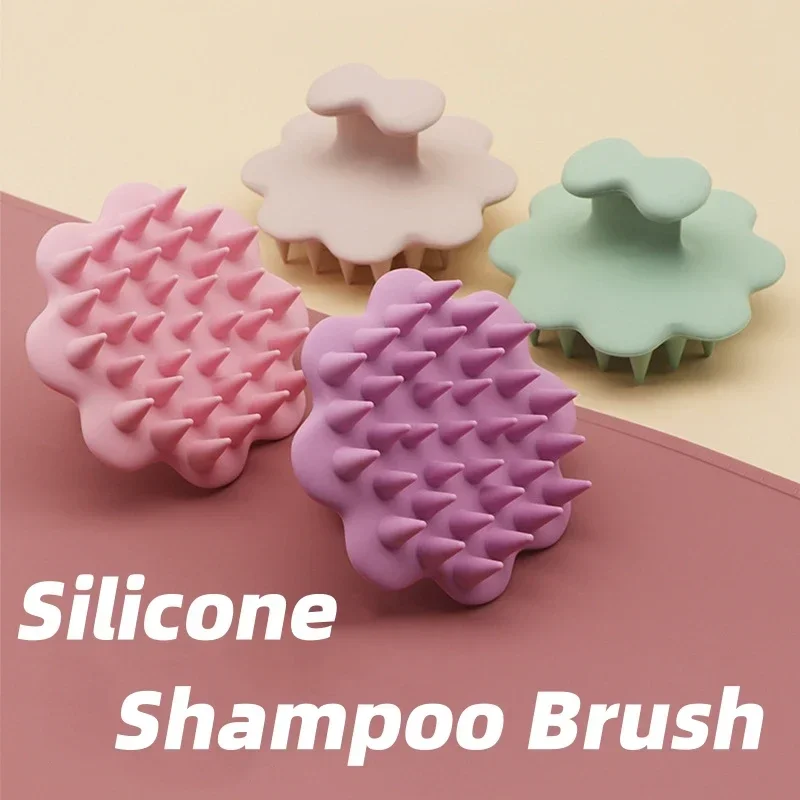 

Silicone Shampoo Brush Head Scalp Massage Comb Clean The Scalp Thoroughly Body Massage Brush Bath Brush Salon Hairdressing Tool