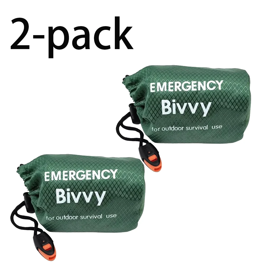 Notfall-Schlafsack, Überlebensdecke, Thermo-Mylar-Biwaksack, leichter, wasserdichter, tragbarer Unterschlupf für Camping und Wandern