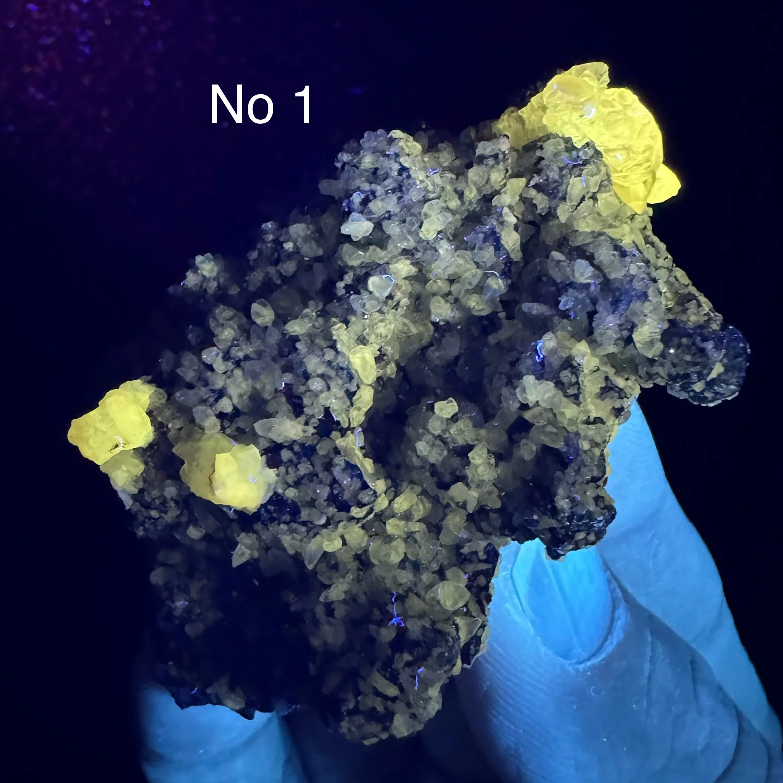 Natural Cerusite (fluorescent effect) With Galena Dolomite Stone Crystal Quartz Symbiosis Mineral Specimen Home Decor