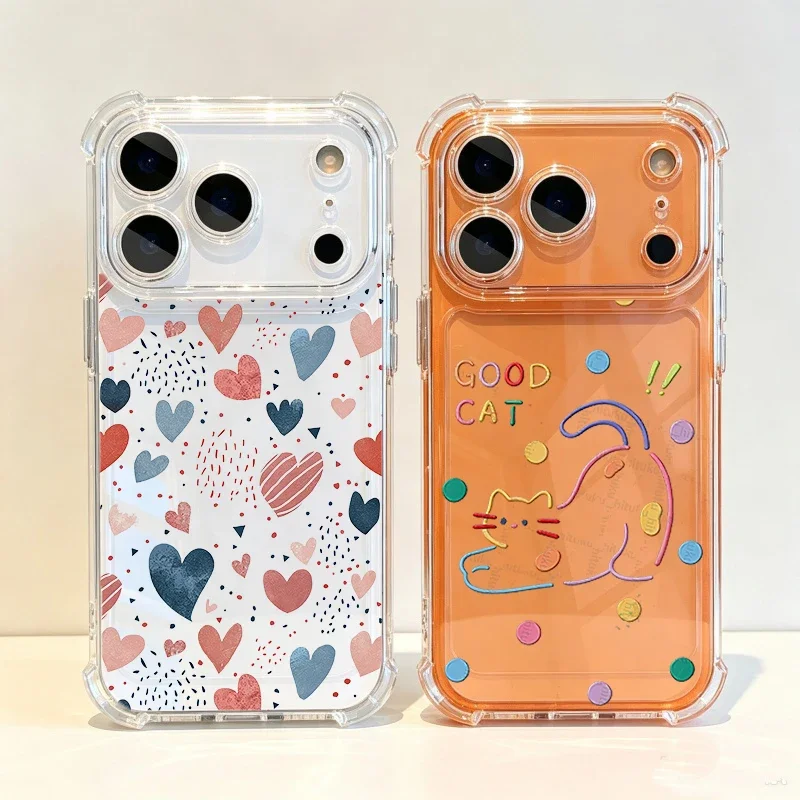 Colorful Heart Flower Butterfly Pattern Case For Samsung Galaxy S26 Ultra S25 Edge S24 S23 S22 S21 FE Plus Clear Air-Guard Cover
