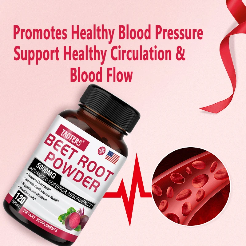 Organic Beetroot Capsules - Natural Energy and Endurance Support, Promotes Digestive and Heart Health, Non-GMO