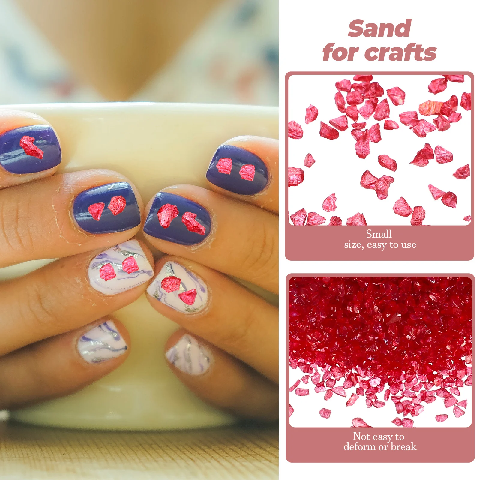 

1 Bag Of Glass Sand Decorations Creative Non-Fade Craft Supplies For Resin Art Nail Design Manicure Ornaments Vase Fillers Table