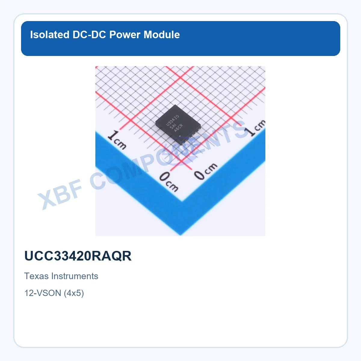 UCC33420RAQR Texas Instruments Isolated DC-DC Power Module 4.5-5.5 V 12-VSON (4x5)