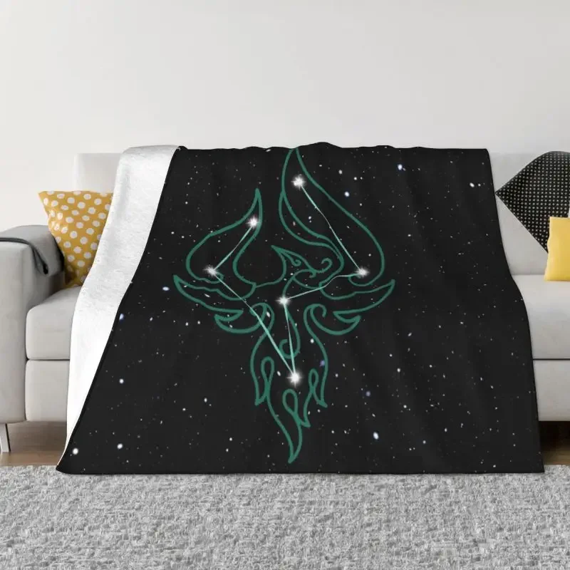 Xiao Constellation Genshin Impact Blankets Breathable Soft Flannel Sprint Anime Game Throw Blanket for Sofa Office Bedding