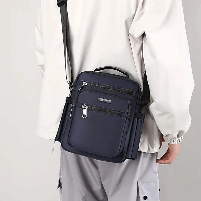Men Business Shoulder Bag High Quality Oxford Cloth Waterproof Multifunctional Bag Fashion Casual Solid Color Men Handbag Bolsas