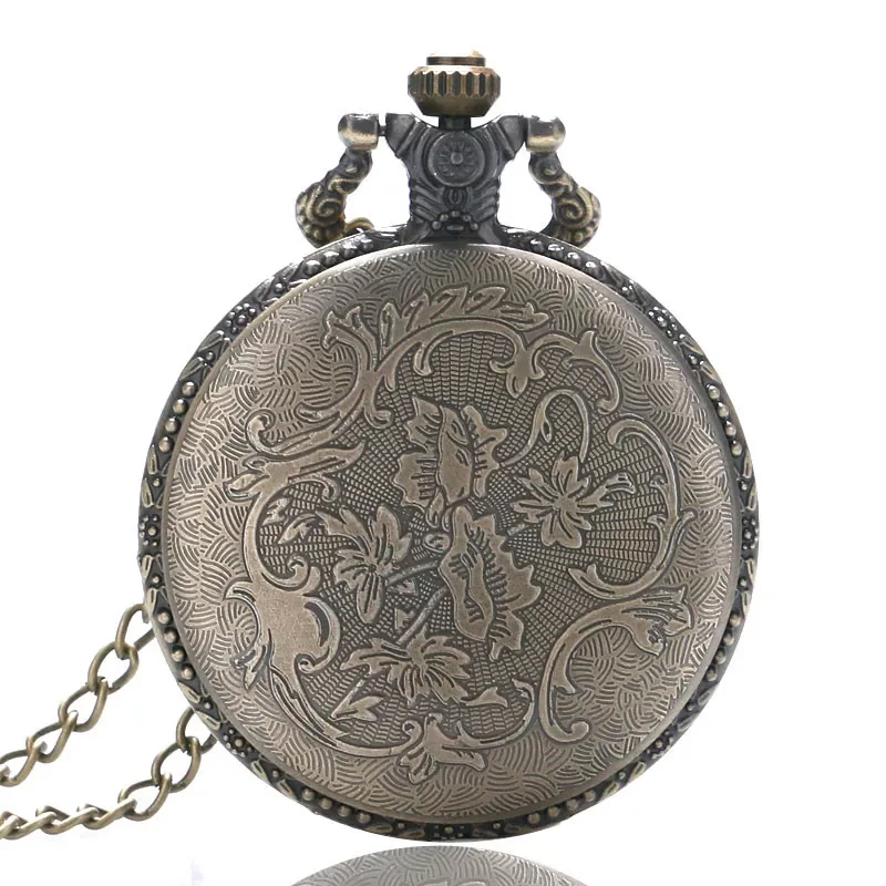 Antique Turkey Flag Star Moon Design Men Women Quartz Pocket Watch Full Hunter Pendant Necklace Chain Clock Reloj de bolsillo