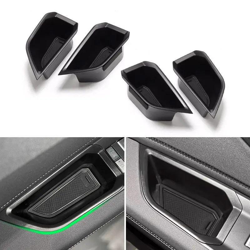 

For Audi Q4 E-Tron 2022+ 4pcs ABS Plastic Car Inner Accessories Door Handle Storage Box Black