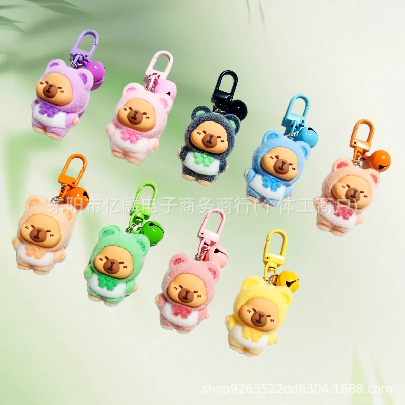 1PCSNew كابيبارا الكرتون لطيف الكرة المفاتيح قلادة الإبداعية العصرية لعبة دمية فتاة حقيبة ملحق المفاتيح