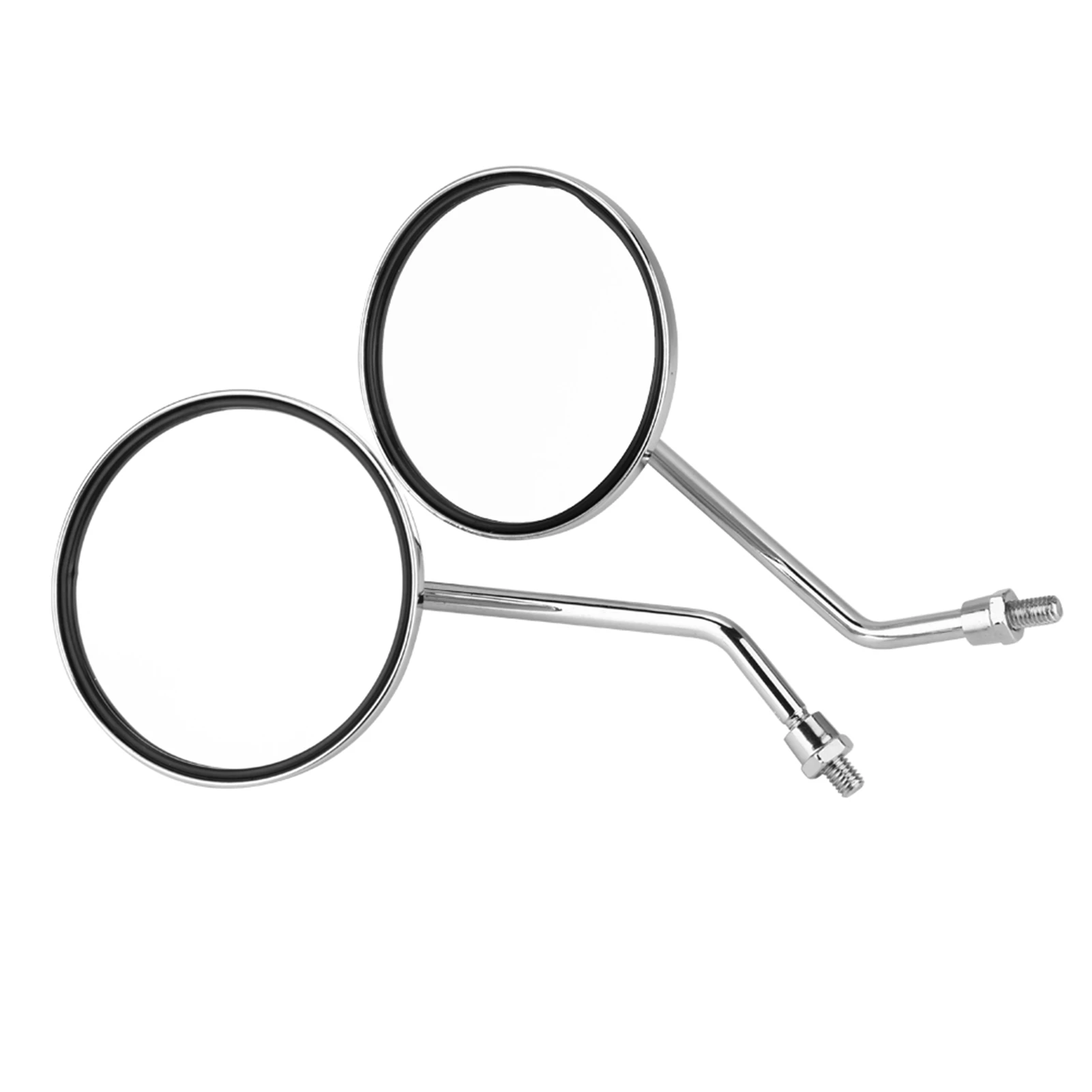 1 Pair 8mm Right and Left Side Motorcycle Rear View Mirror Round Motorcycle Rearview Mirrors