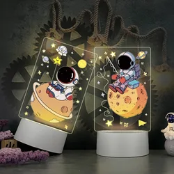 Lámpara de noche de astronauta para decoración del hogar, adorno característico, decoración moderna para habitación Kawaii, dormitorio, luz de noche, lámpara de mesa