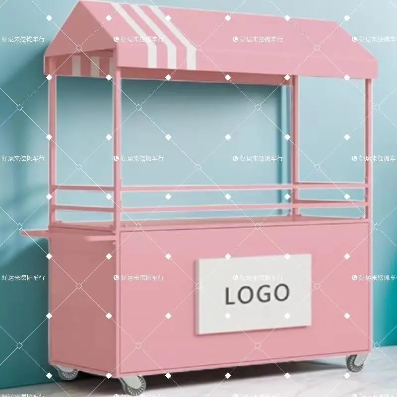 عربة كشك للوجبات الخفيفة، عربة ترويجية للسوق الليلي، عربة كشك للمشاهير على الإنترنت المحمول في الهواء الطلق، عربة كشك للمشاهير والشاي والحليب على الطريق #2