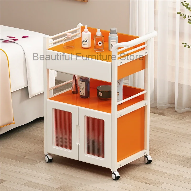 

Cosmetic Portable Salon Trolley Designer Medical Rotating Makeup Salon Trolley Serving Bar Muebles Peluqueria Furniture Fg19