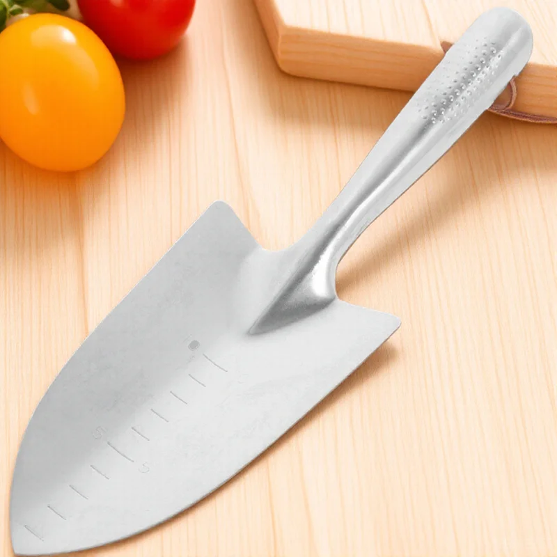 

Silver Stainless Steel Hand Shovel 29x8cm Mini Lightweight Seamless Design Garden Trowel for Outdoor Camping Use