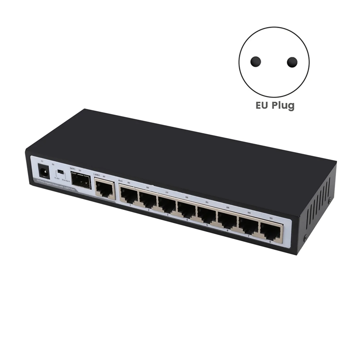 BNGF-10Port Gigabit Switch Ethernet Splitter Smart Network Switcher 9X1000Mbps Rj45 + 1X1000Mbps Sfp Port Rj45 Hub Uni Eropa Plug