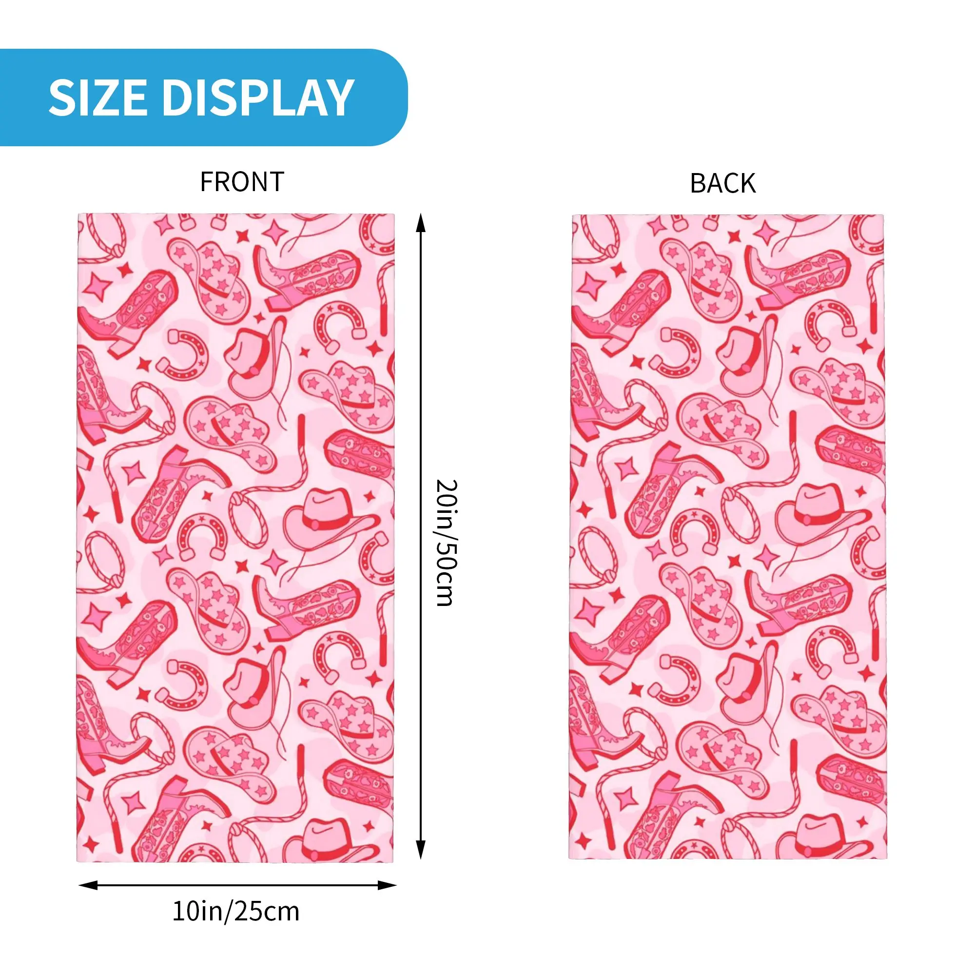 Pink Preppy Stars Cowgirl  Bandana Neck Cover Printed Mask Scarf Balaclava Riding Unisex Adult Windproof