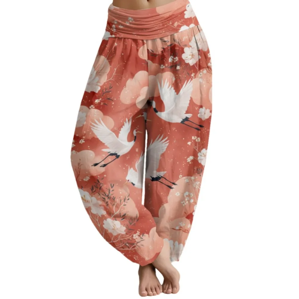 Harajuku Kranen Thaise Broek Gunstige Wolken Vrouwen Wijde Pijpen Broek Chic Losse Hoge Taille Workout Joggers Casual Harembroek