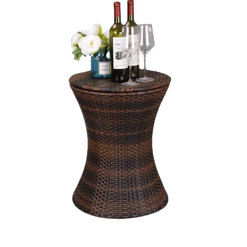 

Paint lifting ice bucket gradual change color PE imitation rattan ice bucket, outdoor furniture bar table chilled