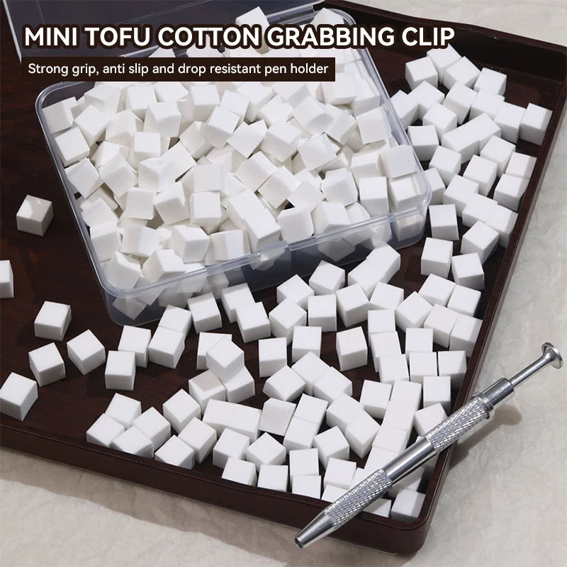 50Pcs Square Nail Art Sponges Blocks Nail Buffer Block Gradient Nail Art Tools 4 Claw Metal Grabber Reacher For Manicure Tools