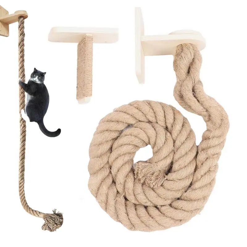 

Cat Rope For Climbing Kitten Climbing Tower Toy Kitten Wall Mounted Scratching Shelves Pet Jumping Stairs For Living Room