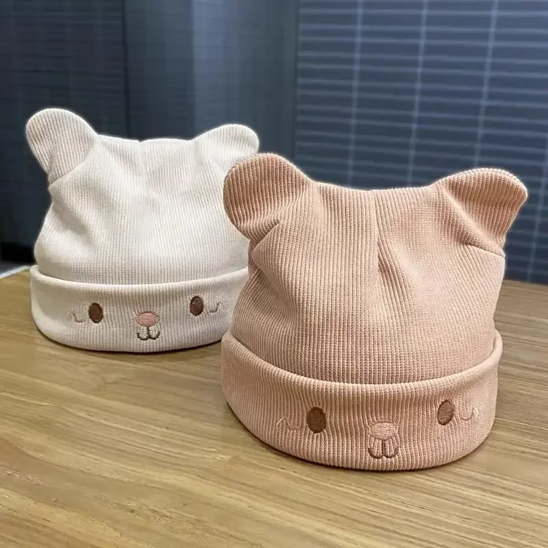 Winter Warm Cat Ears Hats Women Cute Korean Cartoon Knitted Cap Female Outdoor Windproof Version Pullover Ear Protection Beanies