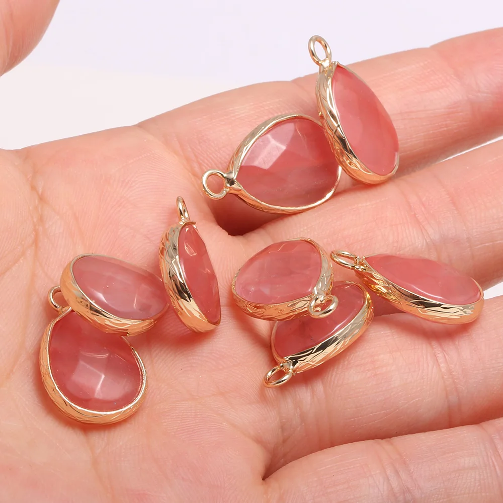 2 Pieces Natural Water Drop Shape Faceted Amazonite Pendants 13x23mm for Jewelry Making DIY Necklace Earrings