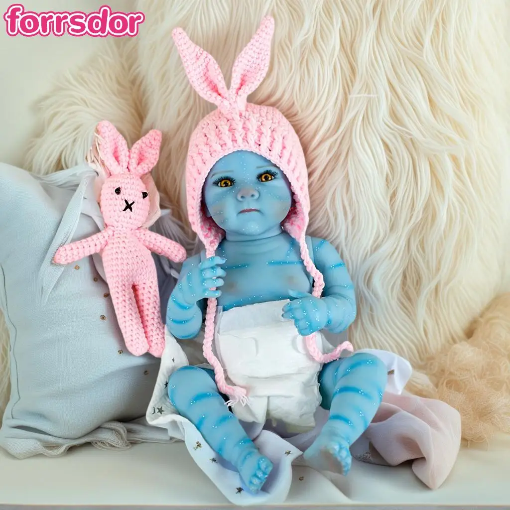

18Inch Bettie Soft Full Body Silicone Vinyl Girl Handmade 3D Paint Blue Skin with Visbile Veins Lifelike Bebe Reborn Toy Gifts