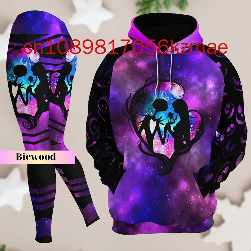 2024 New Disney Sally Hoodie And Leggings Women\'s Custom Nightmare Before Christmas Hoodie Yoga Pants Sweatpants Fashion Sets