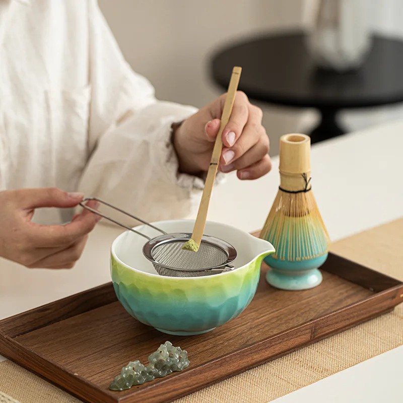 5PCS Japanese Matcha Set Matcha Bowl Whisk Holder Teaspoon Tea Sets Indoor Beverage Shop Tea-making Tools with Gift Box
