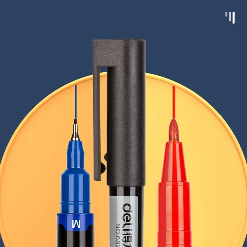 المزدوج بنك الاستثمار القومي أسود أحمر أزرق علامة رسم خط رفيع القلم الفنان أنيمي أدوات الرسم الهزلي مدرسة مكتب التموين القرطاسية هدية #2