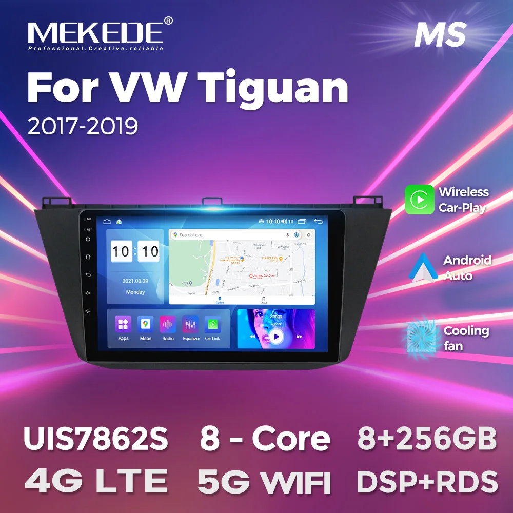 

MEKEDE Multimedia Player For VW Tiguan 2017-2019 10'' Car Radio Carplay Android Auto GPS BT FM Car Intelligent System Android 13