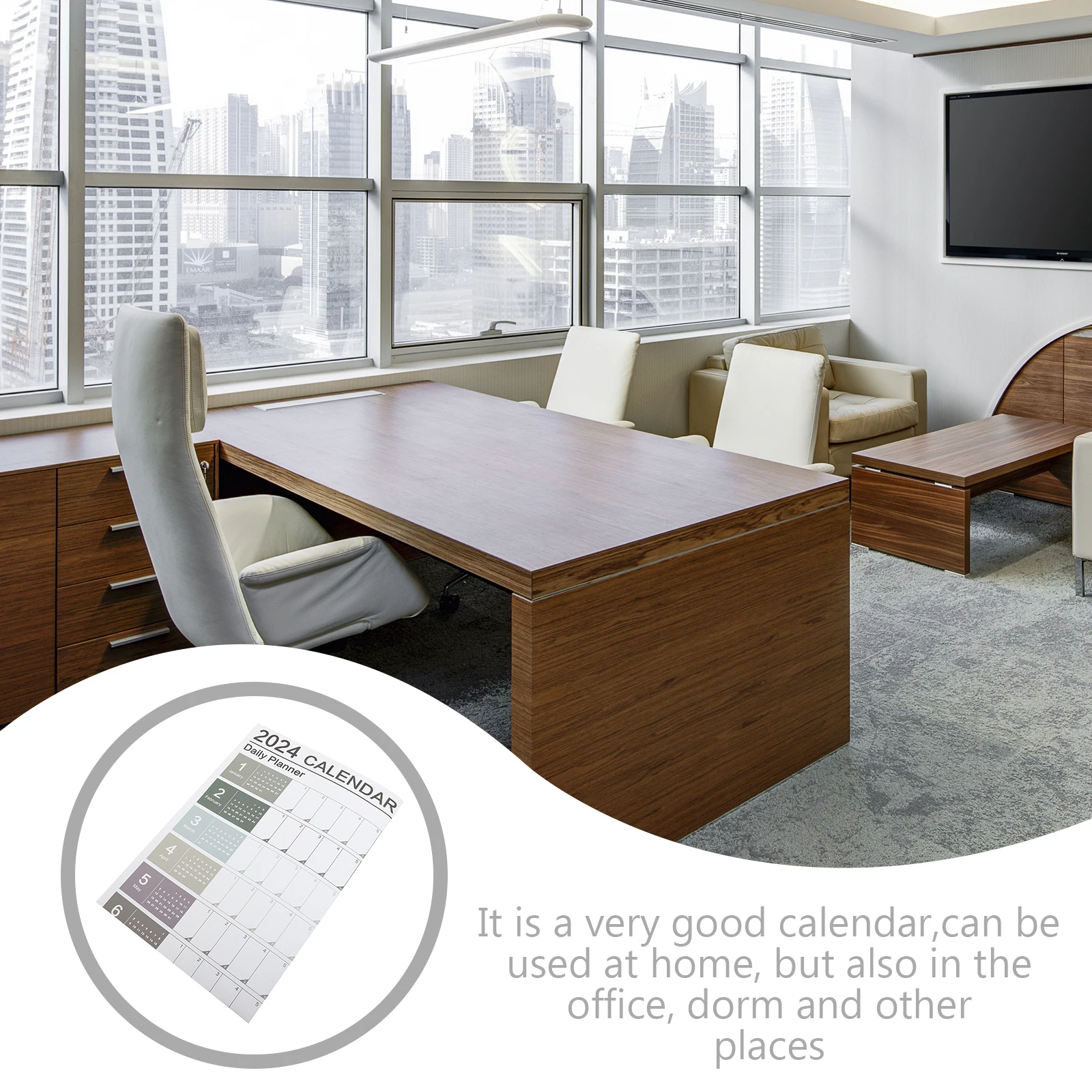 

1 комплект, годовой настенный календарь на 2024 год, легкий прочный планировщик, настенный планировщик для дома, офиса, общежития, ежедневный график, годовая бумага