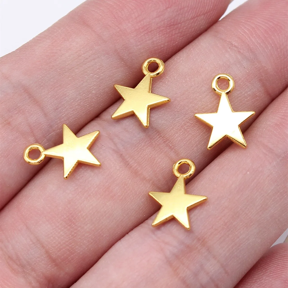 50pcs 13x9mm Alloy Charm Star Pendant