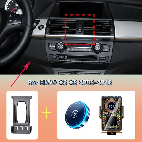 Car Phone Holder For BMW X5 E70 X6 E71 2008 2009-2012 2013 Magnetic Wireless Charging Car Phone Fixed For Magsafe Mount Stand