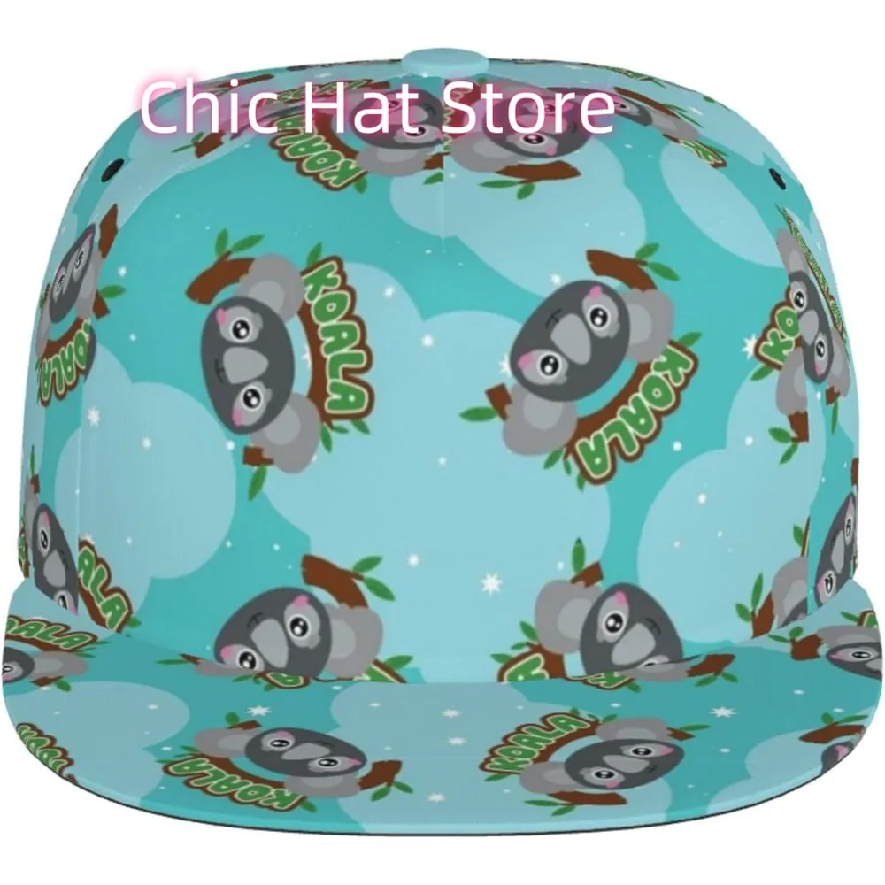 Cute Koala Scales Adjustable Baseball Cap for Women Men Flat Bill Snapback Hat Hip Hop Hat Outdoor Sports Trucker Cap