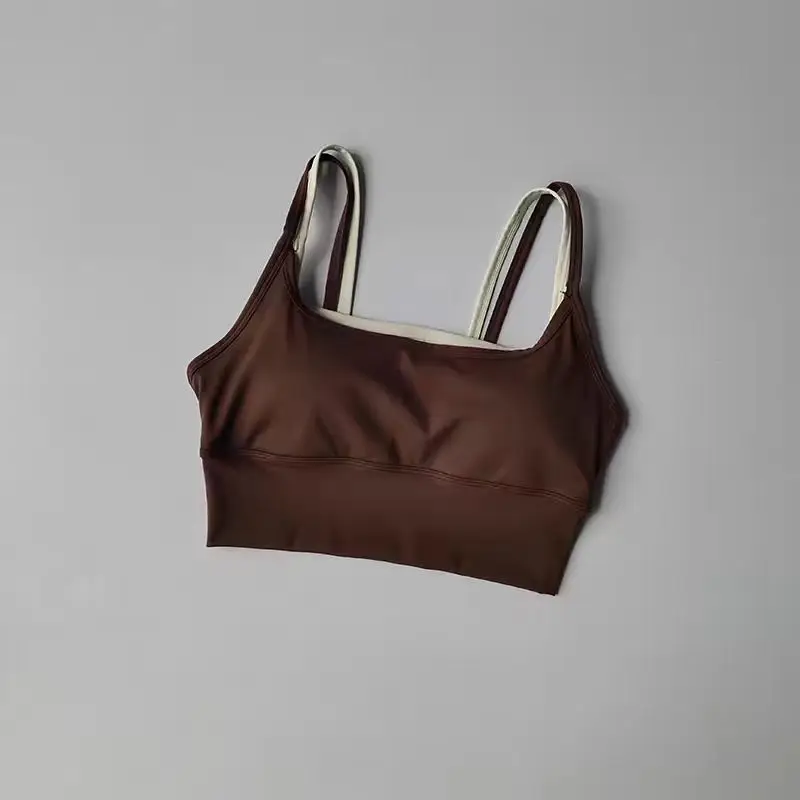 Atmungsaktiver Sport-BH für Damen, stoßfest, Fitness-Top, Push-Up Gym Crop Top, Sport-BH, Workout-Top, nahtloser Yoga-BH – Detail 2