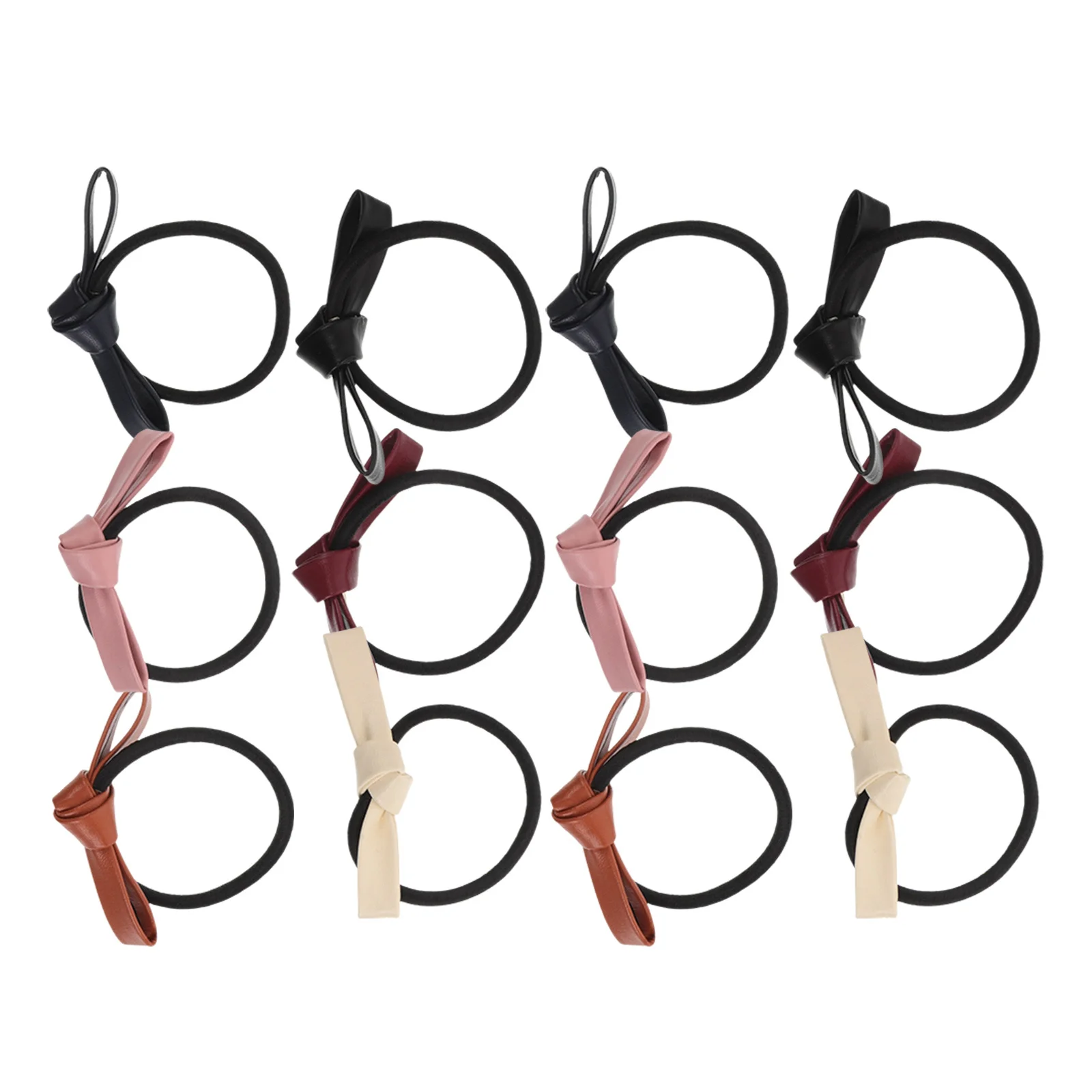 

12Pcs Butterfly Bow Hair Ties Cute PU Elastic Hair Bands for Ponytail Holders Women Daily Styling Accessories