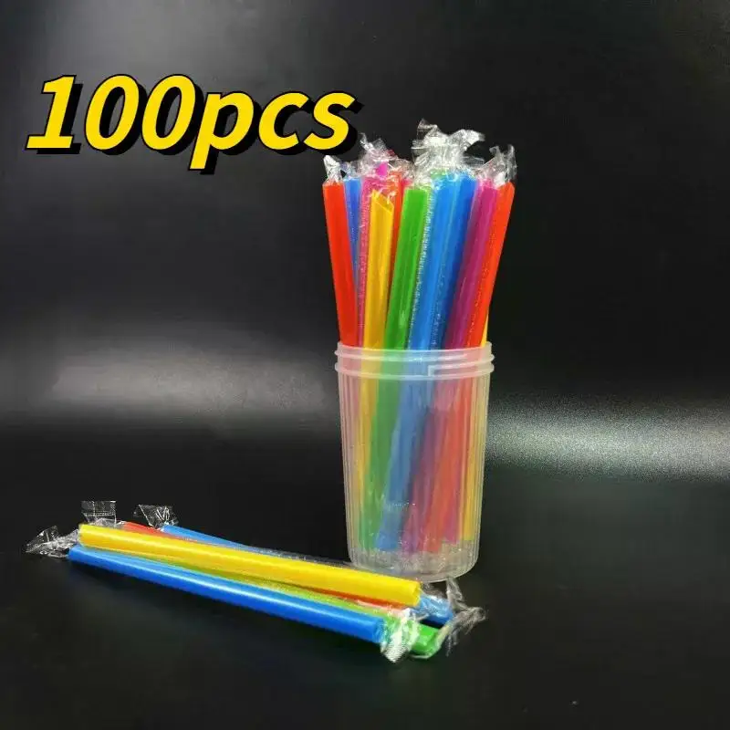 1-400PCS Milkshake Straws Bubble Boba Milk Tea Thick Straws Smoothie Cold Drinking Drinkware Bar Accessories