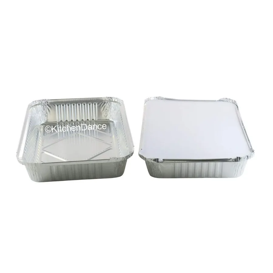 

Disposable Colored Aluminum Oblong Pan with Lid -4 Pounds Aluminum Foil Baking Pans Perfect for Home, Restaurants - Oblong Pan f