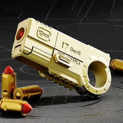 Throwing Shell Zinc Alloy Decompression Toy Gun Double Head Stress Relief Gold Finger Mini Alloy Soft Bullet Gun Toy