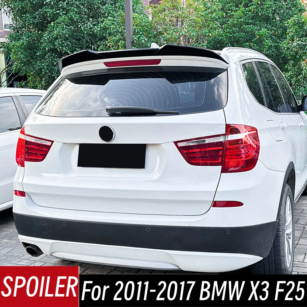 

For BMW X3 F25 2011 12 13 14 15 16 17 Bodykit Car Rear Trunk Lid Lip Spoiler Wings ABS Black Carbon Exterior Tuning Accessories