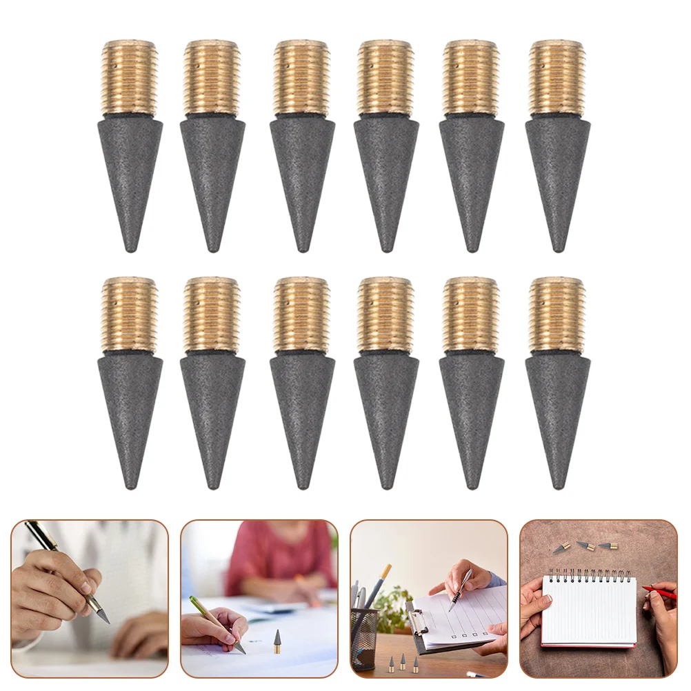 

12 Pcs Replacement Pencil Tip Refill Replaceable Heads Infinite Tips Inkless Drawing Graphite Writing Child Pencils