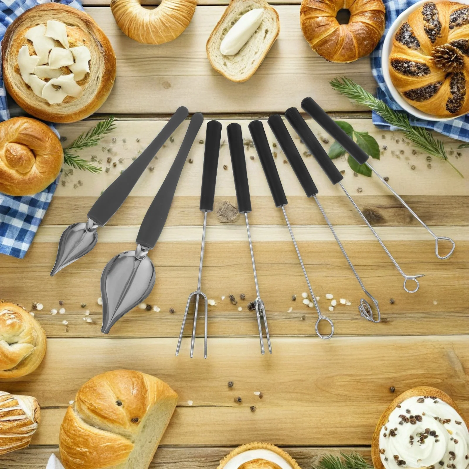 

1Set Chocolate Dipping Tool Stainless Steel Sauce Drizzle Spoon Cake Decorating Tools Pastries Candy Fork Baking Supplies