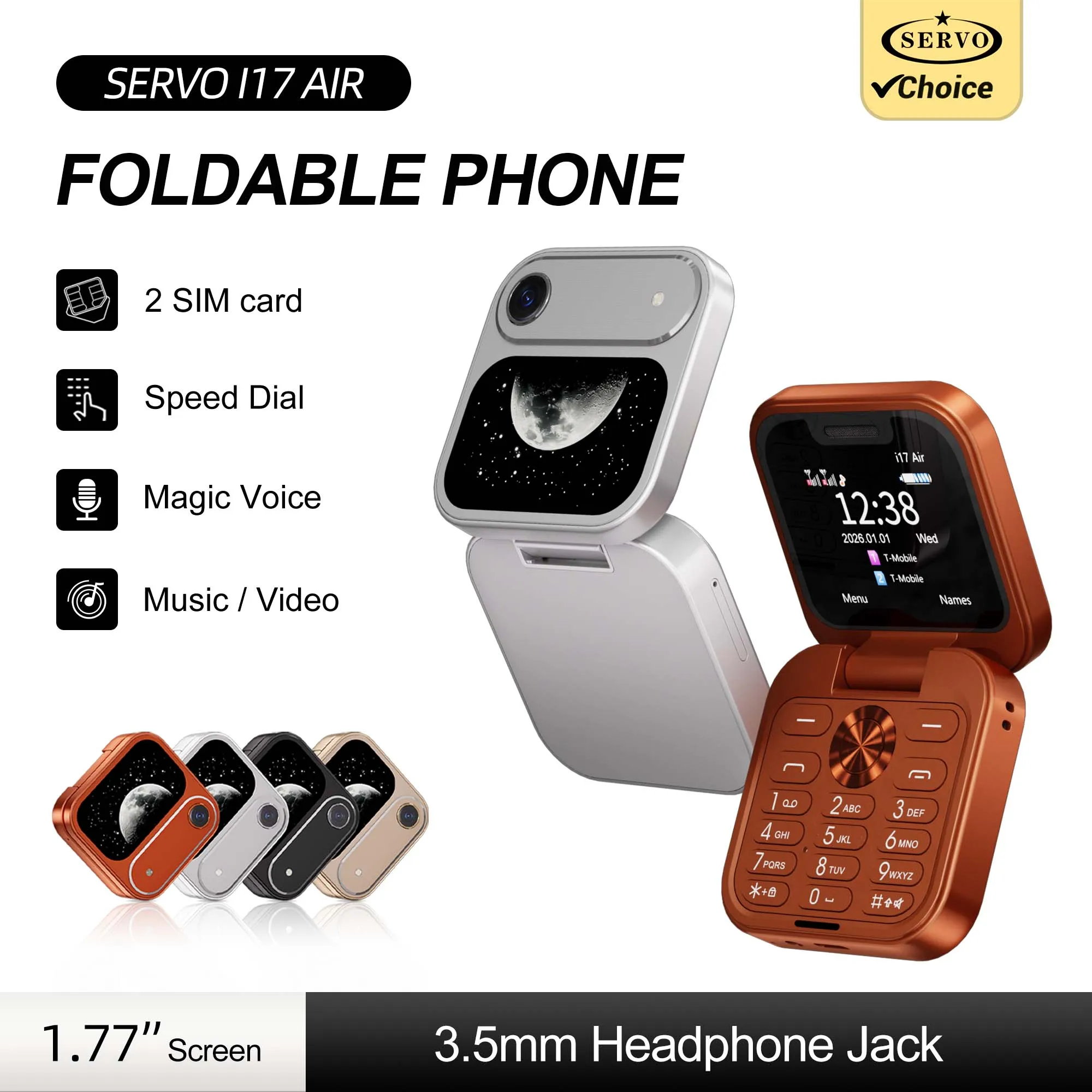 SERVO Mini Flip Phone 1.7