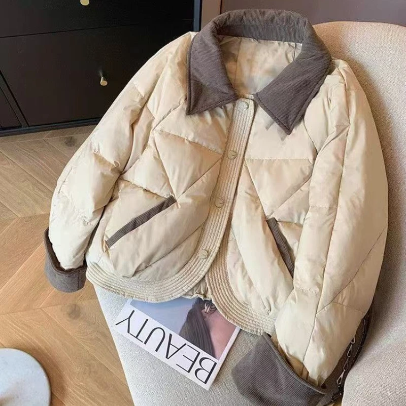 2026 Autumn/Winter Fashion New Women's Thick Warm Pike Coat Design Sense Collar Lightweight Quilted Fill Coat